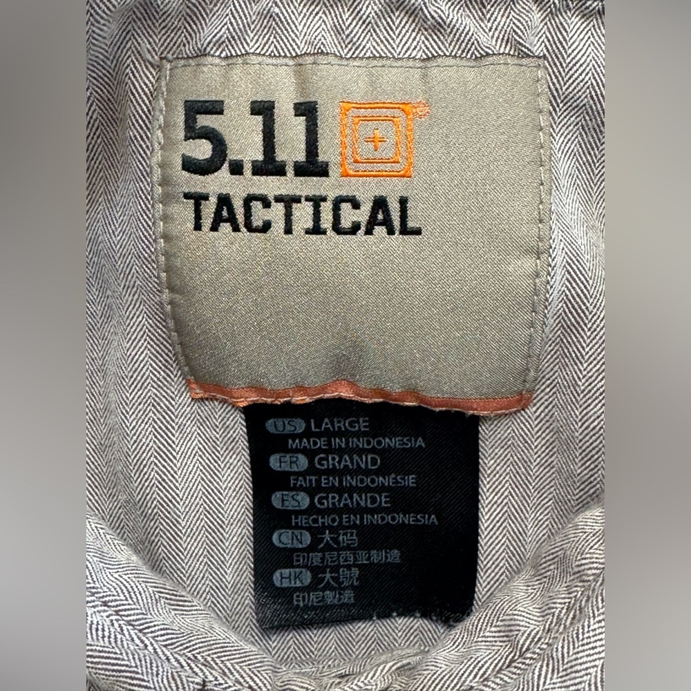 5.11 Tactical Button Up Shirt Mens Size LRG Gray Regular Fit Casual Short Sleeve - Picture 3 of 8